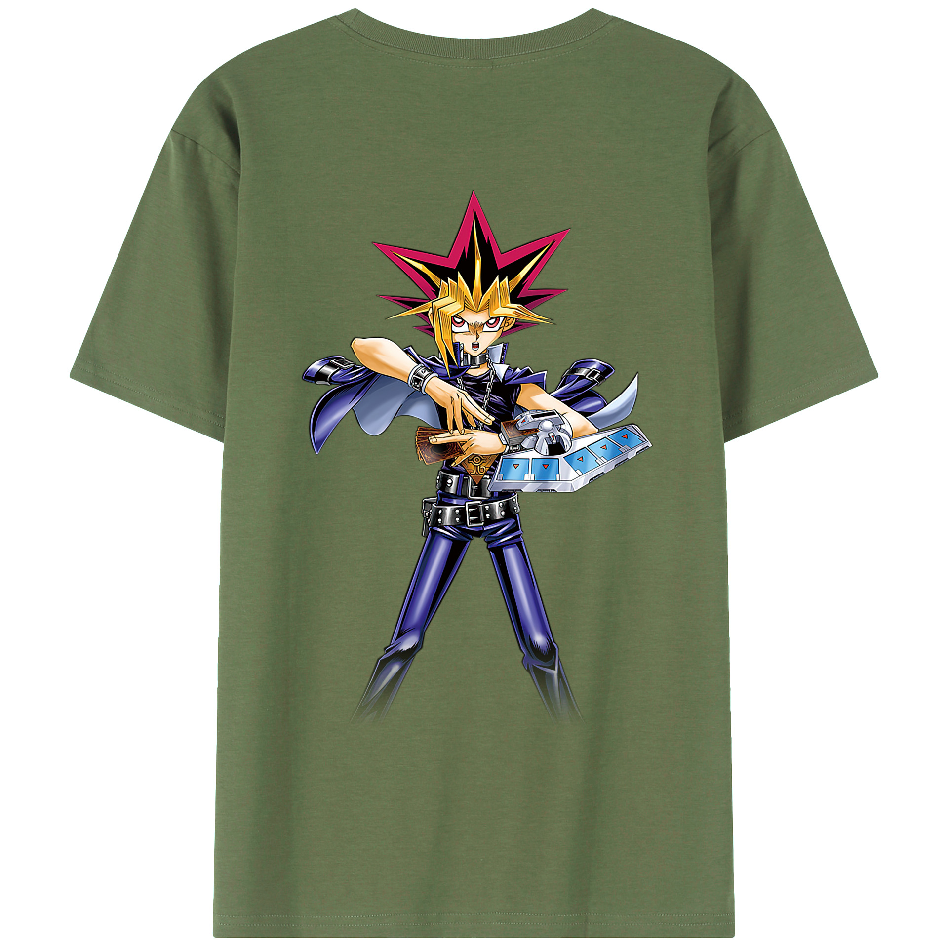 （画像用） 遊☆戯☆王 Yu-Gi-Oh! 綿100％ メンズ半袖Tシャツ（バックプリント） 通気性